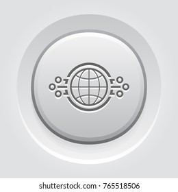 Global Networking Icon. Modern computer network technology sign. Digital graphic symbol. Concept design elements.