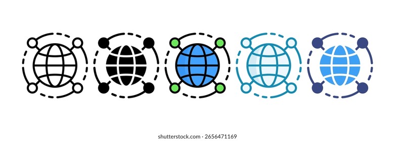 Globales Netzwerk Symbol Sammlung mehrerer Stile festlegen