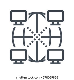 Global networking icon suitable for info graphics, websites and print media and  interfaces. Line vector icon.