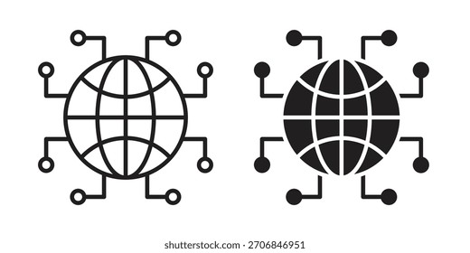 Símbolo de ícone de rede global para designs de logotipo, Web e aplicativo.