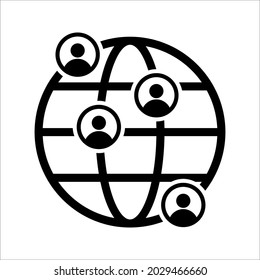 Globales Netzwerk-Symbol, Vektorgrafik auf weißem Hintergrund. farbeditierbar. eps10