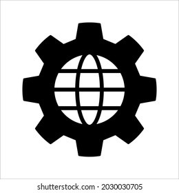Global networking icon vector illustration on white background. color editable. eps 10