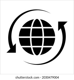 Global networking icon vector illustration on white background. color editable. eps 10