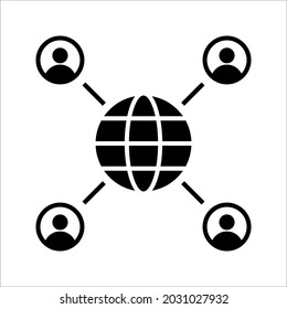 Global networking icon vector illustration on white background. color editable. eps 10