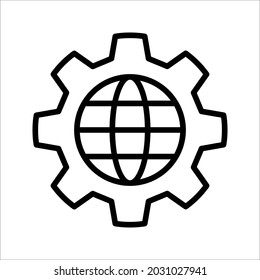 Global networking icon vector illustration on white background. color editable. eps 10