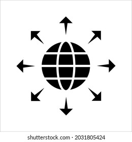Globales Netzwerk-Symbol, Vektorgrafik auf weißem Hintergrund. farbeditierbar. eps10