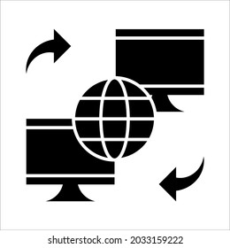 Global networking icon vector illustration on white background. color editable. eps 10