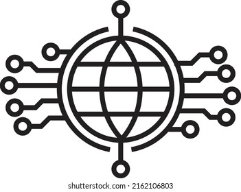 Icono de red global. símbolo de conexión mundial.