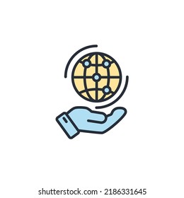 Global networking icons  symbol vector elements for infographic web