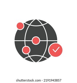 Símbolo de iconos de red global elementos vectores para web infográfica