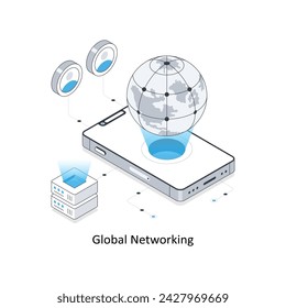 Global Networking isometric stock illustration. EPS File stock illustration