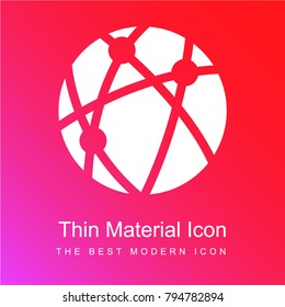Global Networking red and pink gradient material white icon minimal design