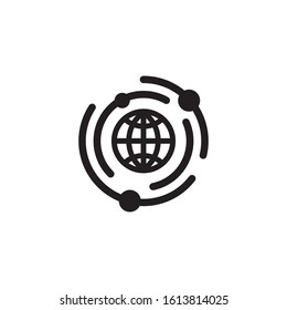 global networking vector icon on white background