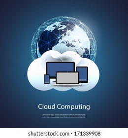 Global Networks, Cloud Computing | Eps 10 Vector for Your Business