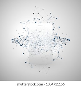 Global Networks Design with Network Mesh and Smartphone Silhouette - Vector Template for Your Business