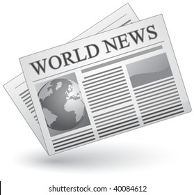 Global news concept. Vector illustration of world news icon.