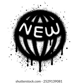 global news graffiti com tinta spray preto. ilustração vetorial.
