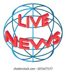 Global news icon. Isometric illustration of global news vector icon for web