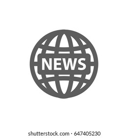 Global news icon in trendy flat style isolated on white background. Symbol for your web site design, logo, app, UI. Vector illustration, EPS