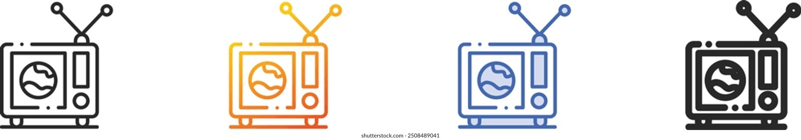 global news icon.Thin Linear, Gradient, Blue Stroke and bold Style Design Isolated On White Background