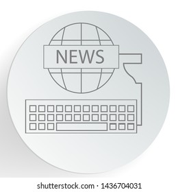 Global news line icon. Vector illustration.