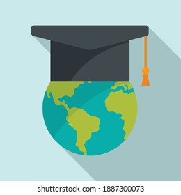 Global newtons day icon. Flat illustration of global newtons day vector icon for web design