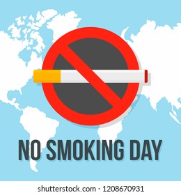 Global no smoking day concept background. Flat illustration of global no smoking day vector concept background for web design