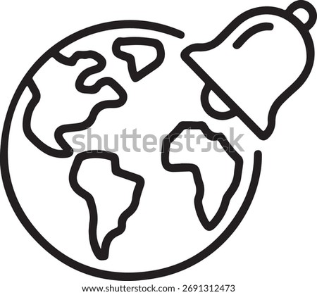 Global notification bell symbol concept design
