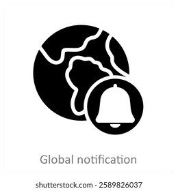 Global Notification and message icon concept