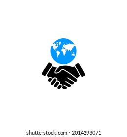 global on hands business meeting icon