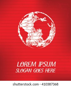 Global on red background,poster grunge design