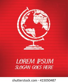 Global on red background,poster grunge design