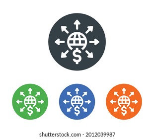 Global Online Business Icon. Digital Marketing Symbol Vector Illustration