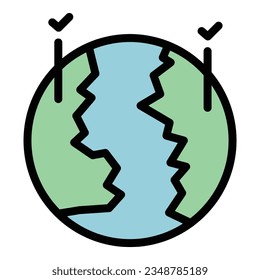 Global online vote icon outline vector. Poll people. Ballot election color flat