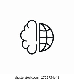 Vector global de signo de icono de mente abierta
