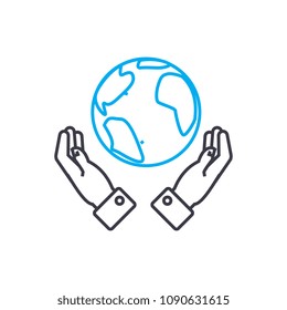 Global opportunities vector thin line stroke icon. Global opportunities outline illustration, linear sign, symbol concept.