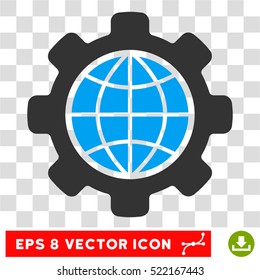 Global Options EPS vector icon. Illustration style is flat iconic bicolor blue and gray symbol on white background.