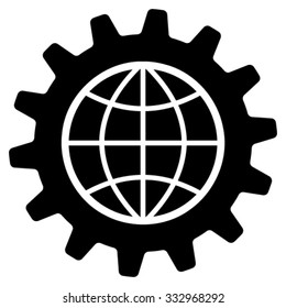 Global Options vector icon. Style is flat symbol, black color, rounded angles, white background.