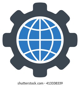 Global Options vector icon. Style is bicolor flat icon symbol, smooth blue colors, white background.