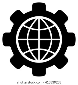 Global Options vector icon. Style is flat icon symbol, black color, white background.
