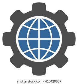 Global Options vector icon. Style is bicolor flat icon symbol, cobalt and gray colors, white background.