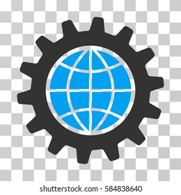 Global Options vector pictogram. Illustration style is flat iconic bicolor blue and gray symbol on a transparent background.