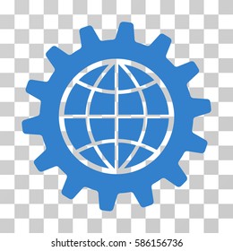 Global Options vector pictogram. Illustration style is flat iconic cobalt symbol on a transparent background.