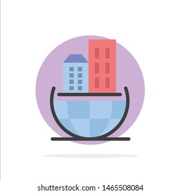 Global Organization, Architecture, Business, Sustainable Abstract Circle Background Flat color Icon. Vector Icon Template background