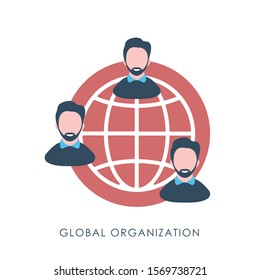 Global Organization flat design concept