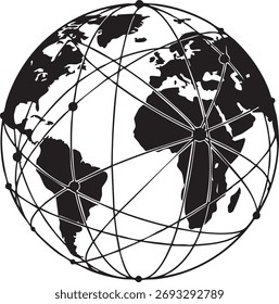 Global P2P Network Silhouettes World Map Connection Digital Transaction