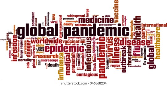 Global pandemic word cloud concept. Vector illustration