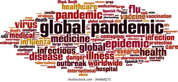 Global pandemic word cloud concept. Vector illustration