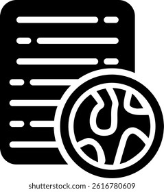 Global Paper Glyph Vector Icon Design