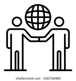 Global partner charity icon. Outline global partner charity vector icon for web design isolated on white background